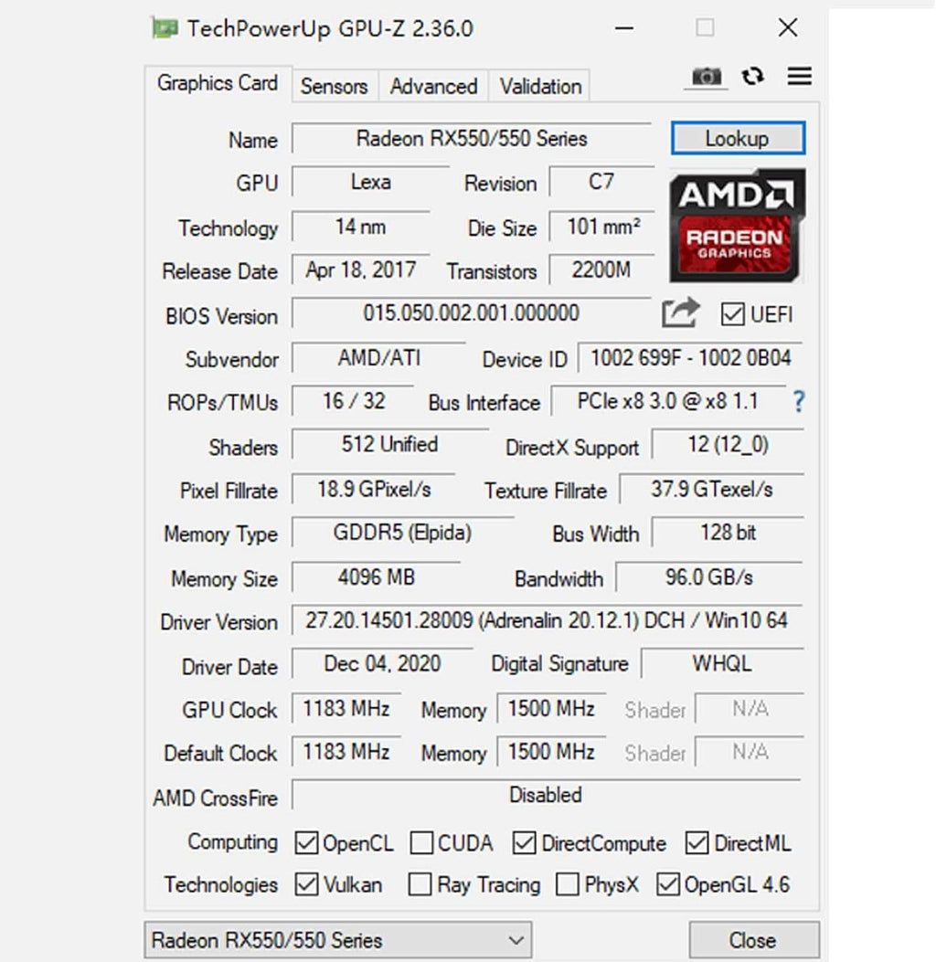 4GB GDDR5 Low Profile Graphics Card D614