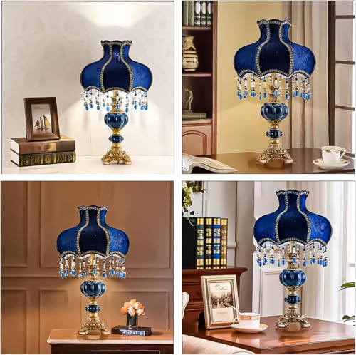 Fabric Lampshade Antique Varnished Resin Table Lamp K81985
