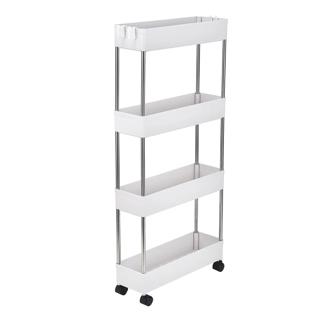 4 Tier Slim Storage Cart Mobile Shelving Unit Organizer B233206