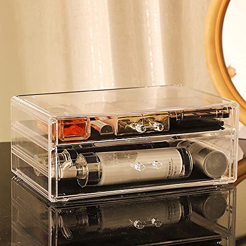 Large Clear Makeup Organizer with 8 Drawers, Set of 3 A92185