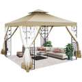 Outdoor Gazebo Canopy with 4 Detachable Mosquito Nets O248