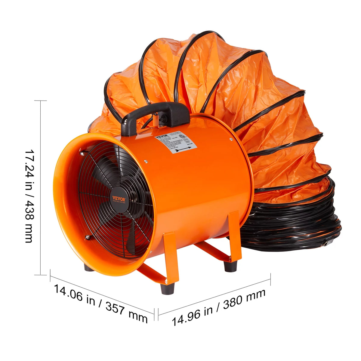 12" Portable Extractor Fan Blower with 16.4ft Duct Hose W773514