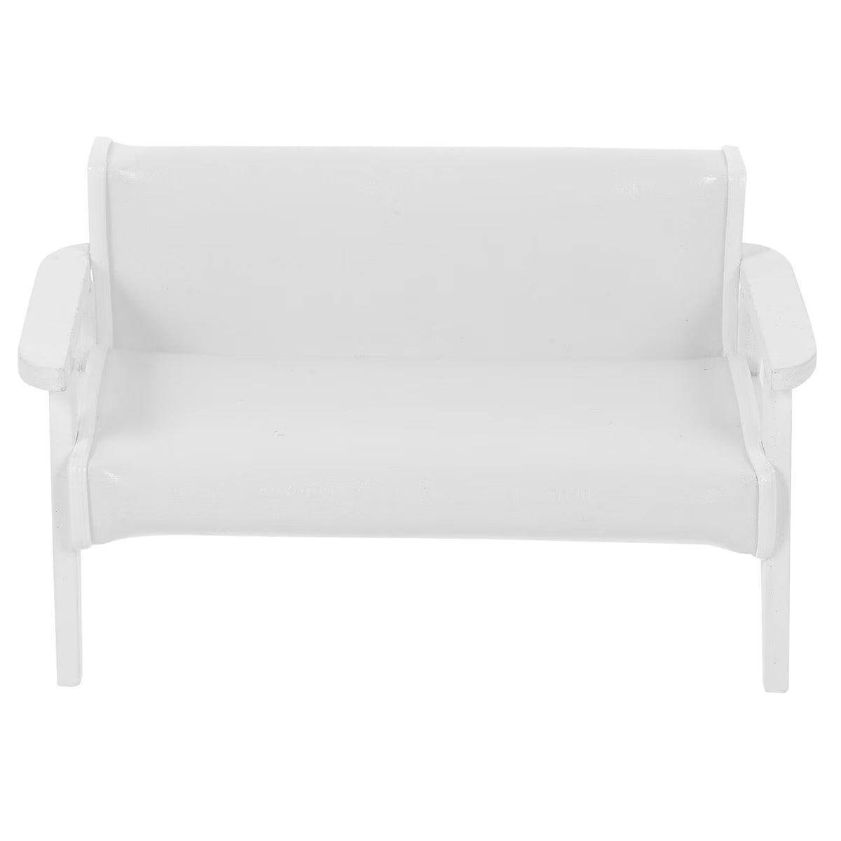 White Leather Wooden Miniature Chair House W60628