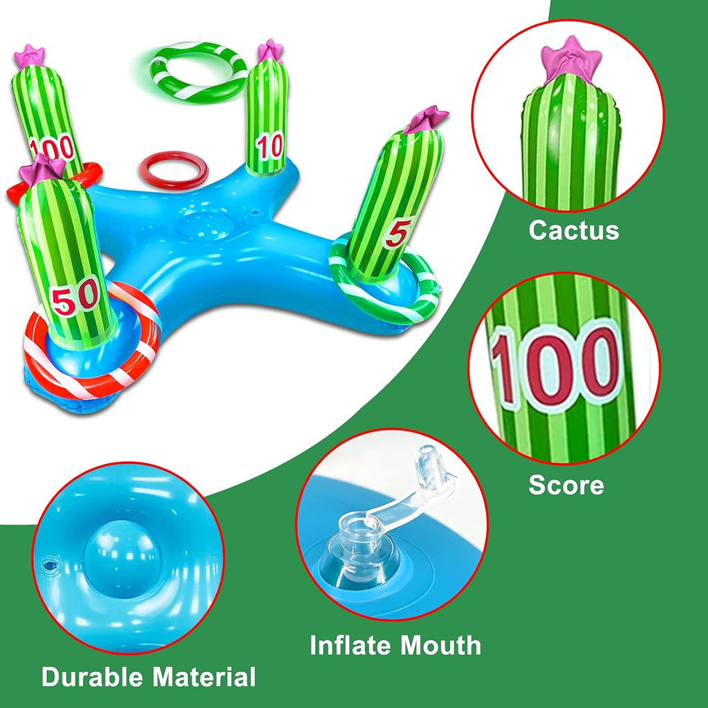 Inflatable Cactus Ring Toss Party Game with 4 Rings R7315