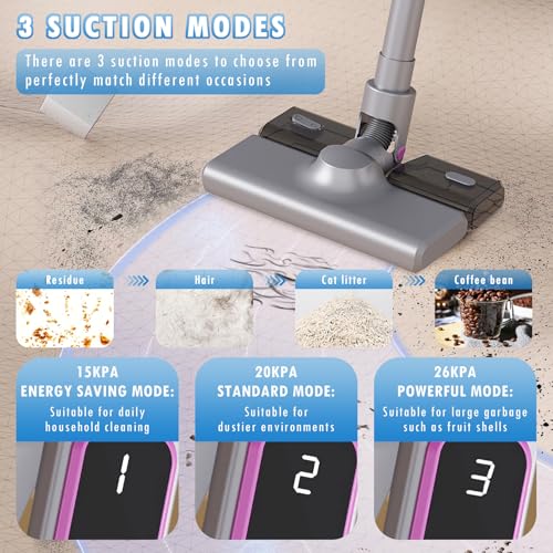 Cordless Stick Vacuum Cleaner with LED Display, 2000mAh Battery, Anti Hair Wrap D9984