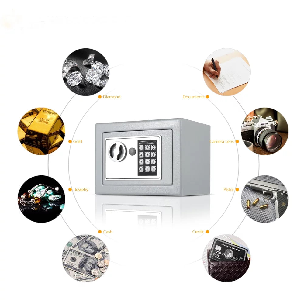 Digital Safe Box with Keypad and Key Lock K749110