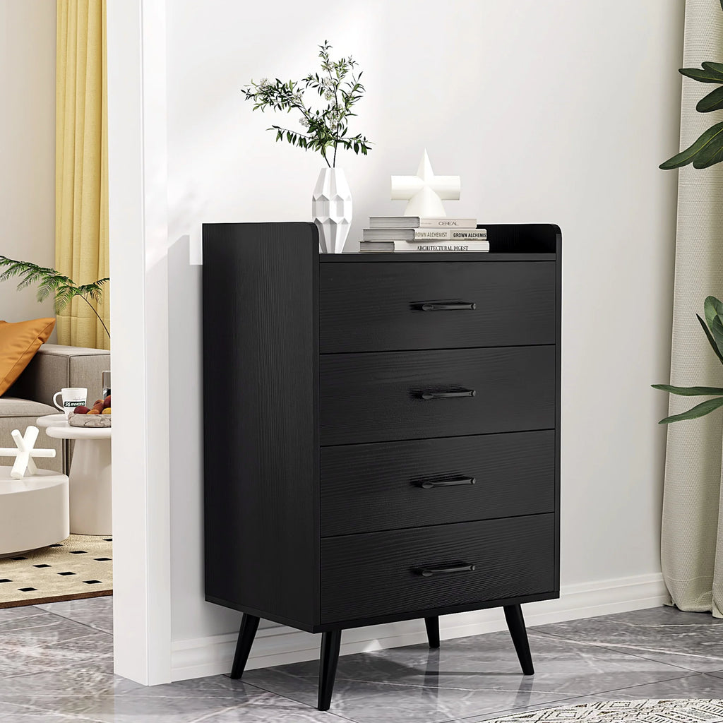 White 4 Drawer Wood Dresser L51312