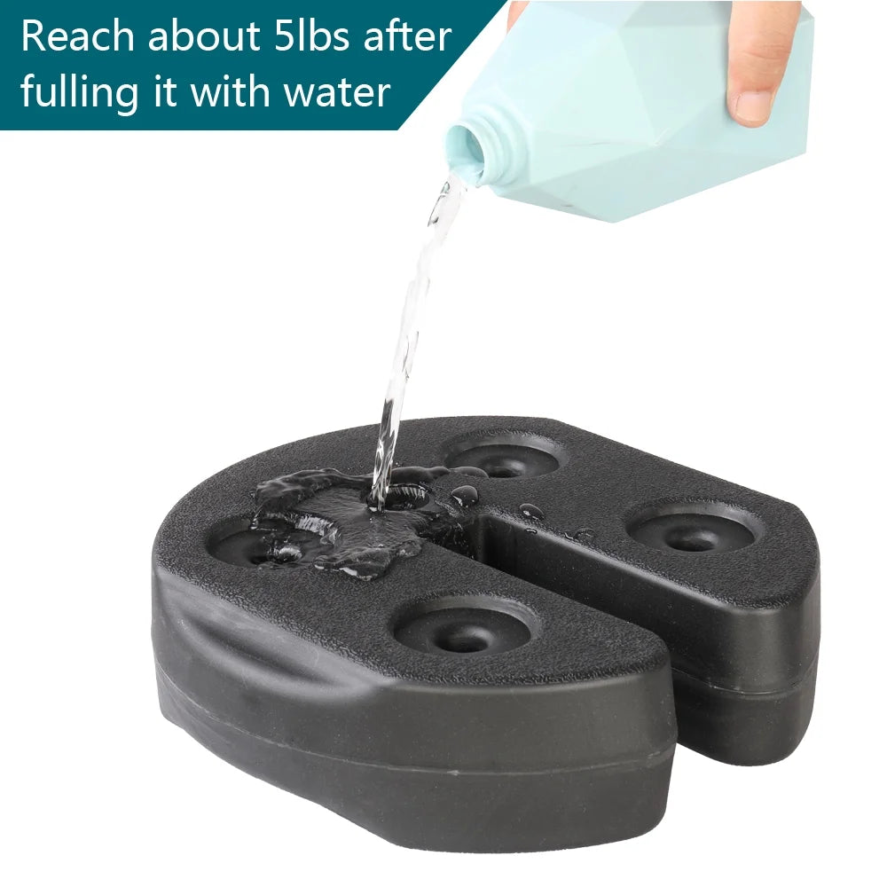 4pcs Tent Shade Canopy Water Fillable Weight Plates Black P4640