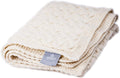 Oatmeal Merino Cable Knit Baby Blanket Throw V888