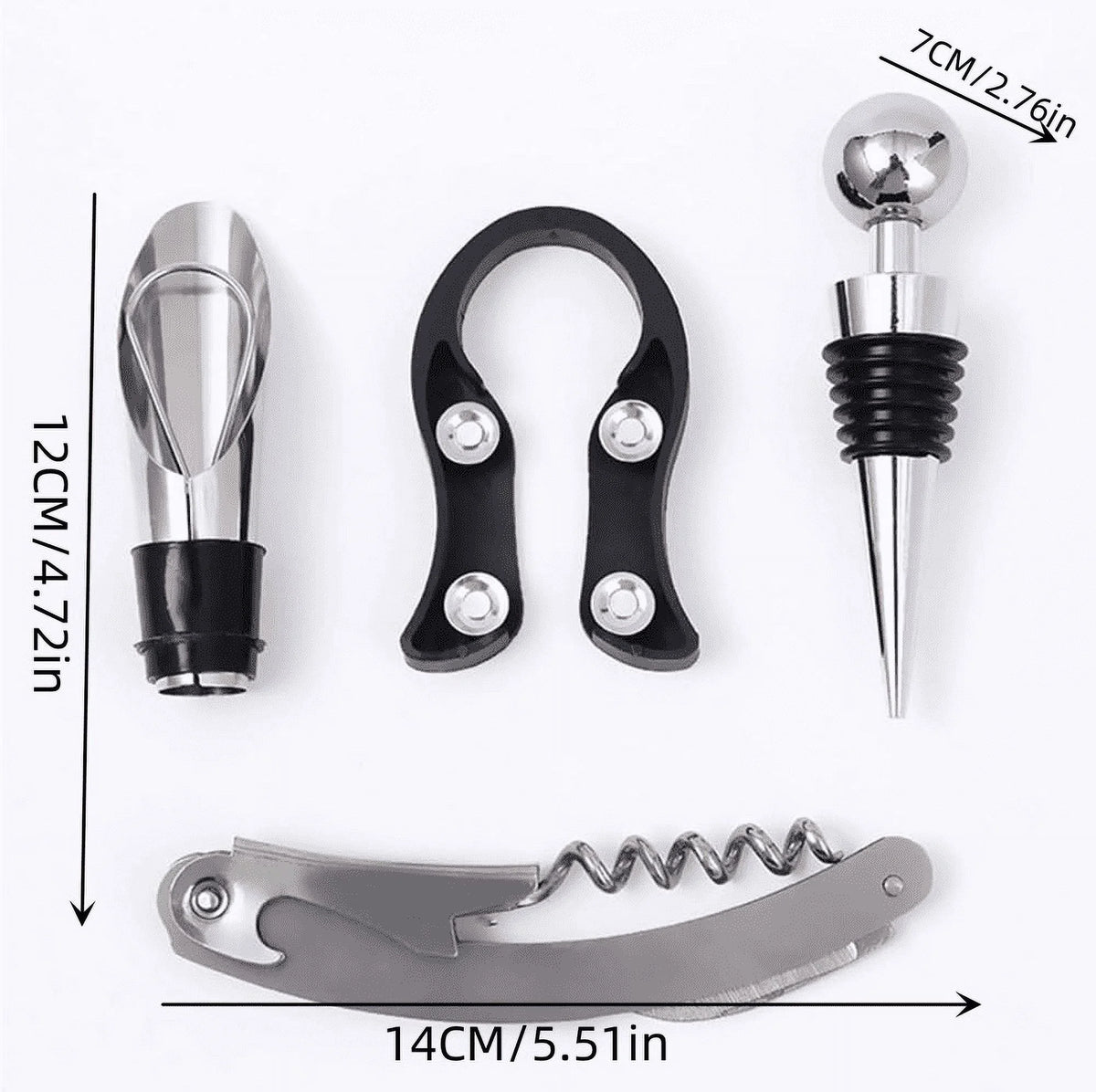 4 PCS Stainless Steel Wine Opener Set X416