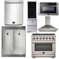 36 Inch Pro Gas Range, Range Hood, Refrigerator, Microwave Drawer, Dishwasher, Wine Cooler F5441