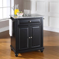 Black Granite Top Portable Kitchen Island X9204