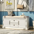 White Cabinet Storage Bench C387