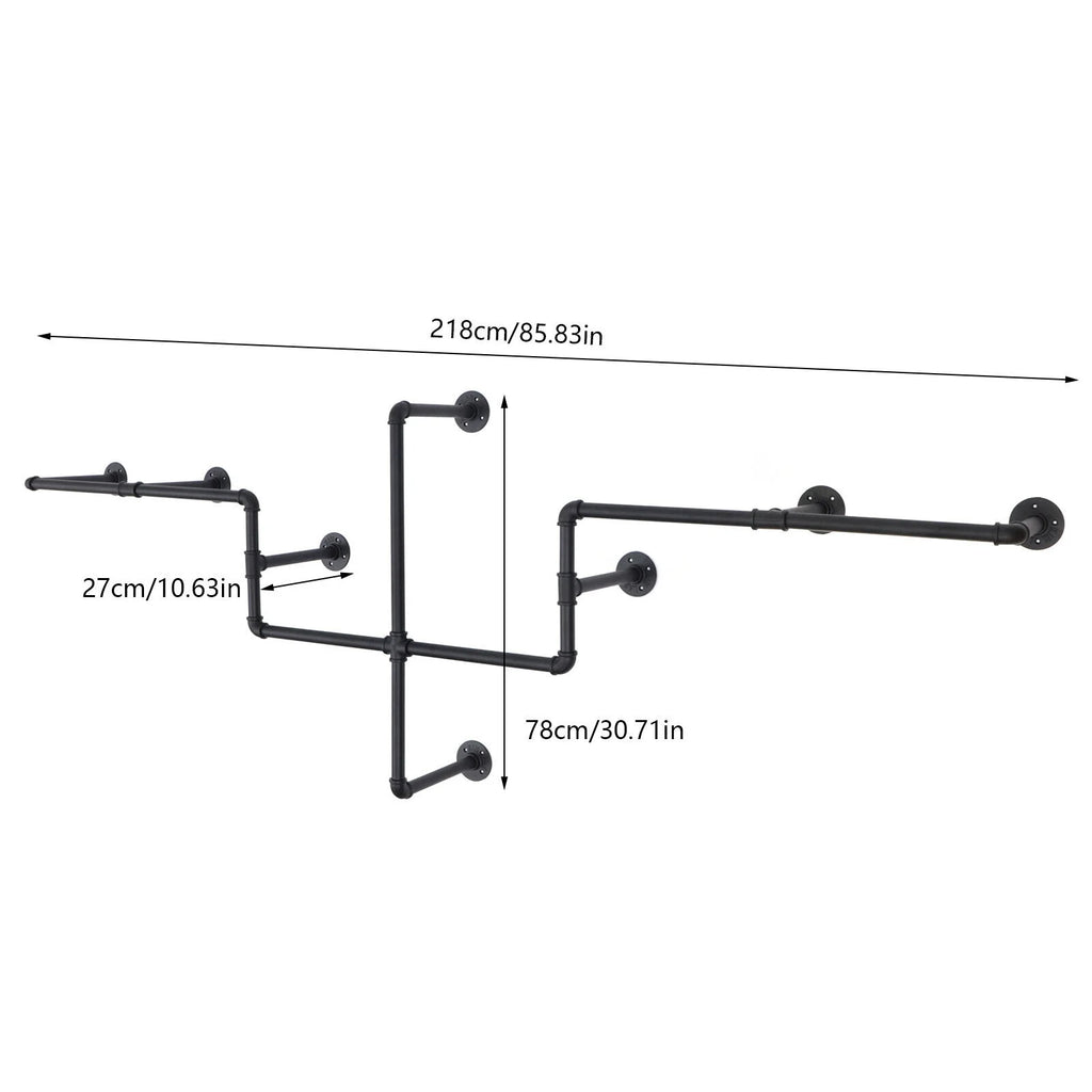 Black Wall Mounted Clothes Rack J53648