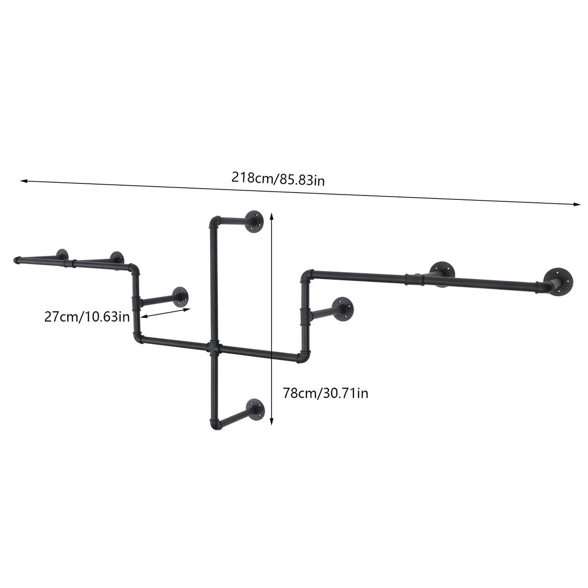 Black Wall Mounted Clothes Rack J53648