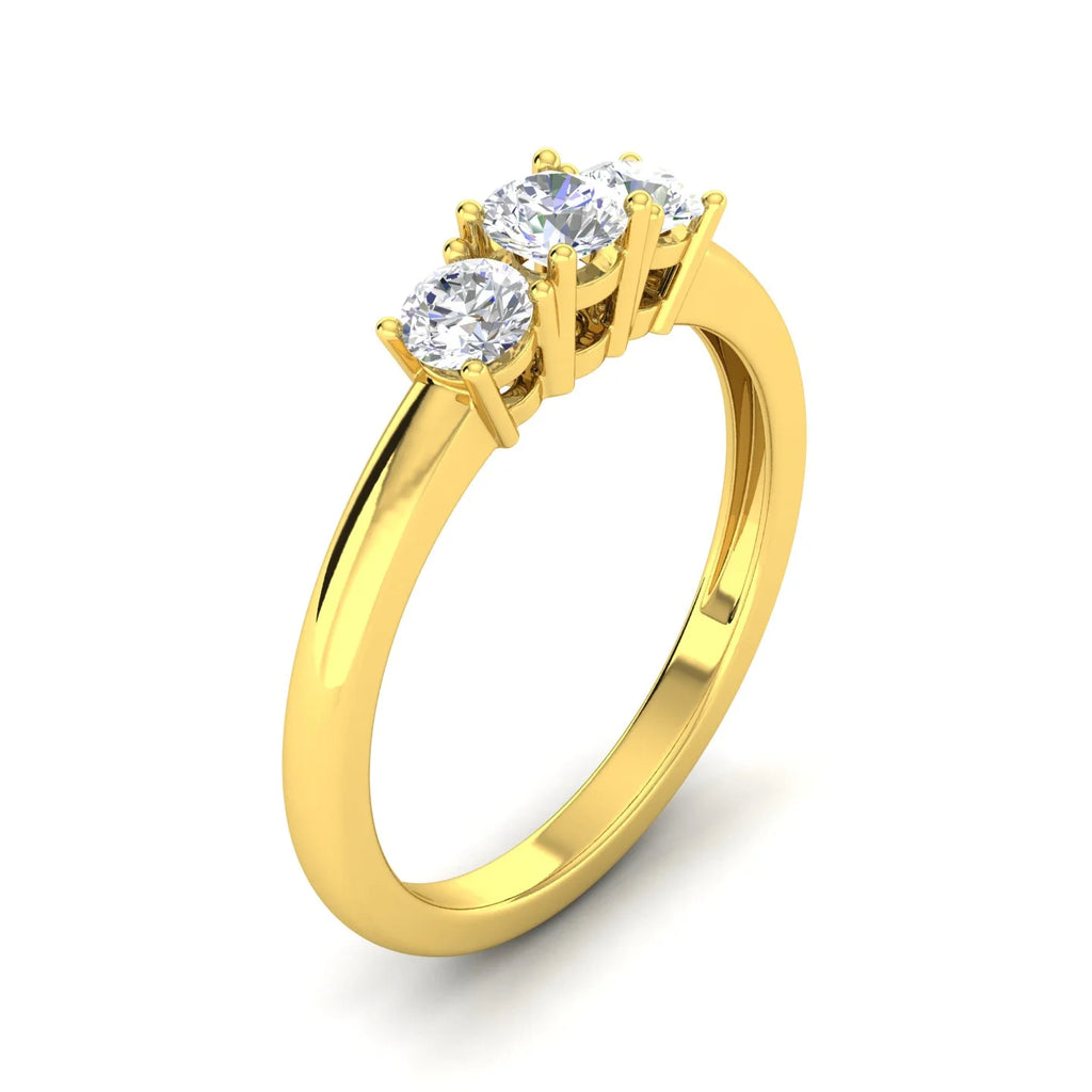 10k Yellow Gold Three Stone Diamond Ring Z667