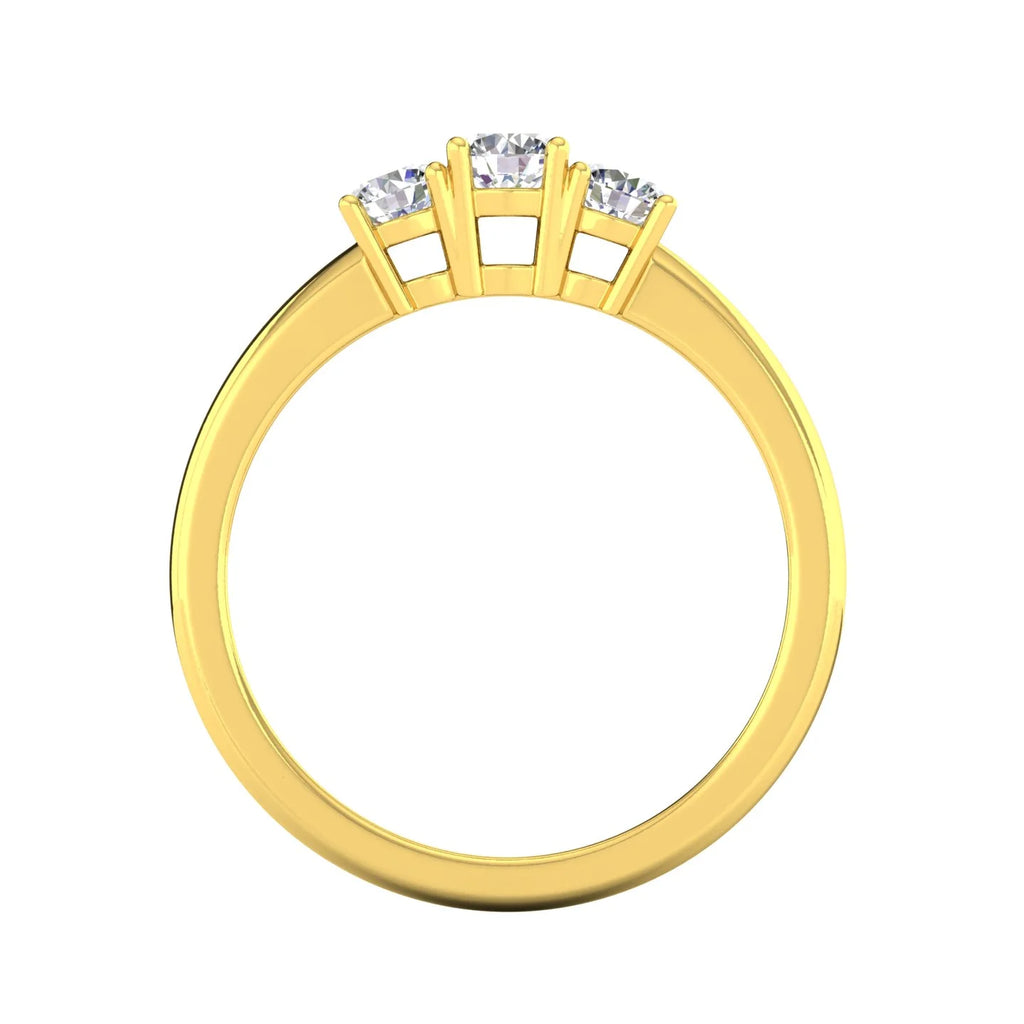 10k Yellow Gold Three Stone Diamond Ring Z667