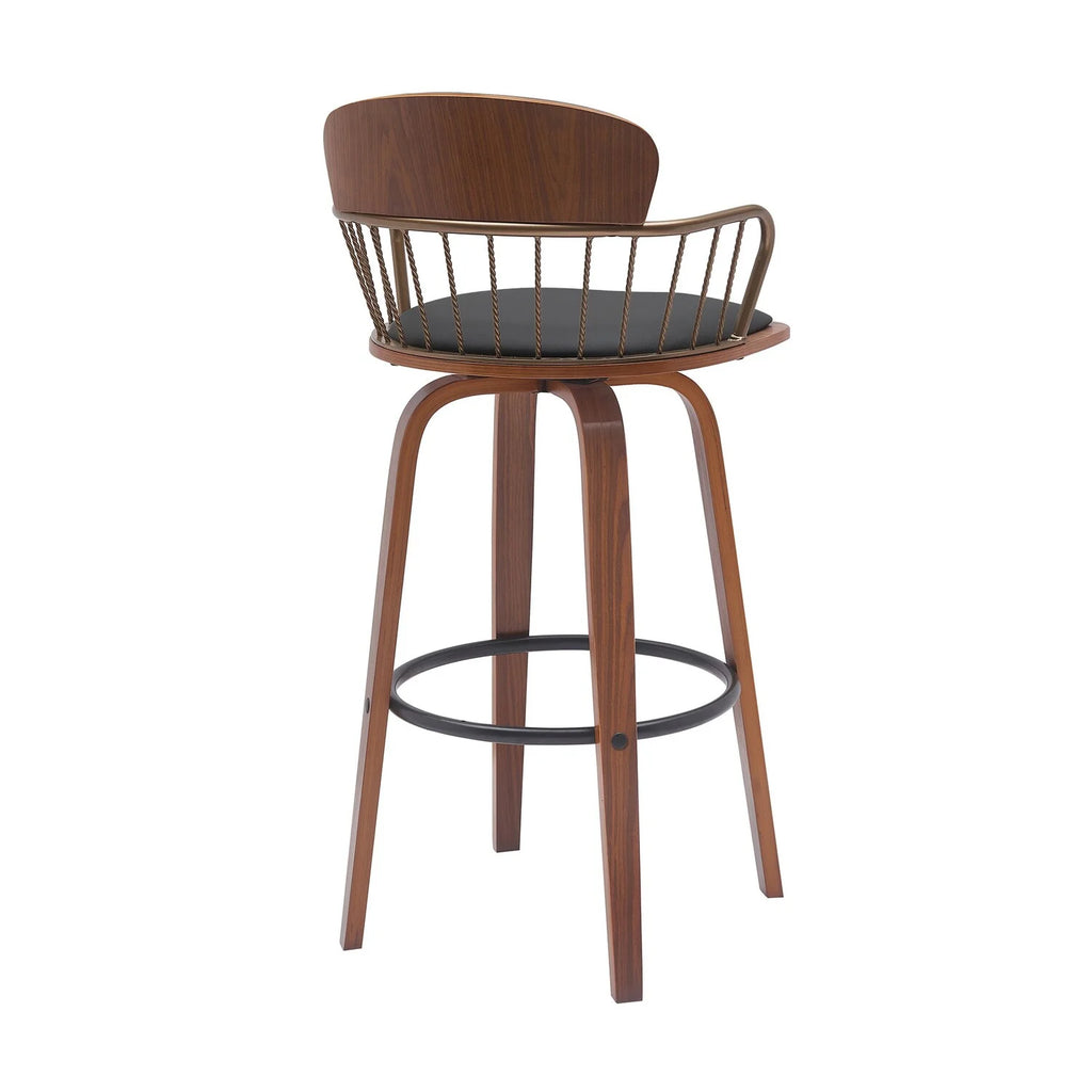 Black Faux Leather Barstool Chair A894