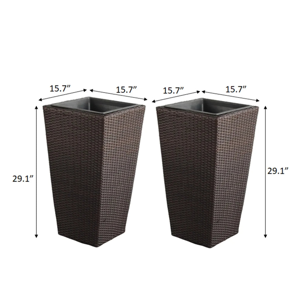 Rectangular All-Weather Wicker Planter with Plastic Liner R2288