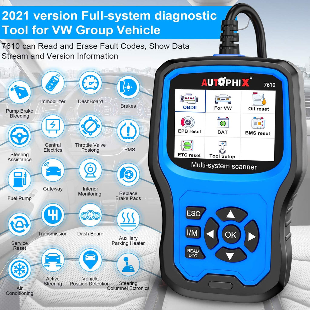 Full Systems OBD2 Scanner Code Reader for VAG After 1996 U12566
