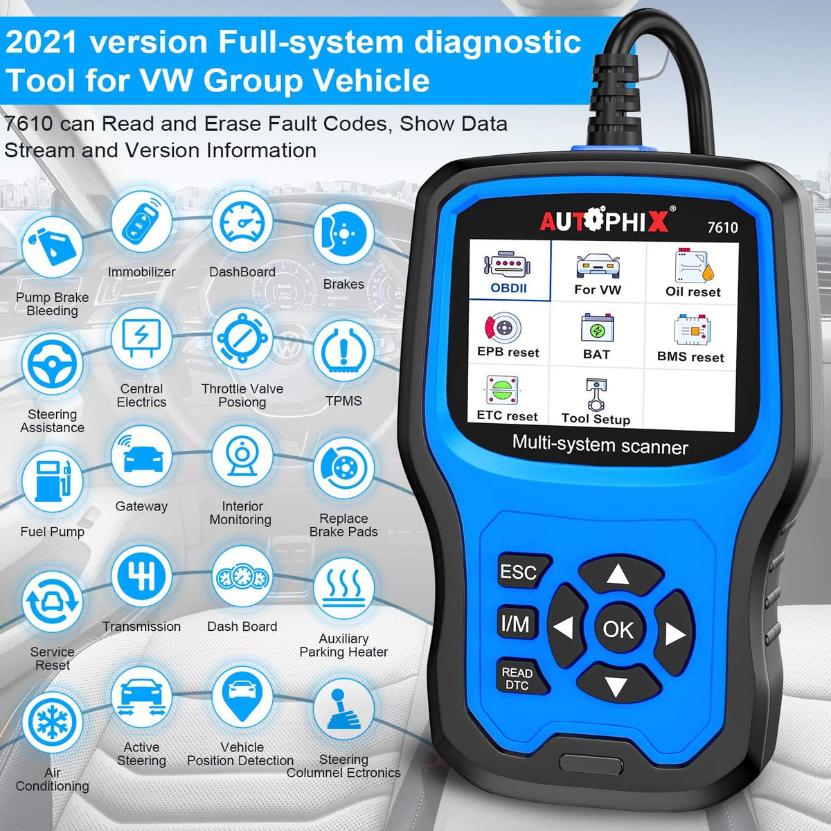 Full Systems OBD2 Scanner Code Reader for VAG After 1996 U12566