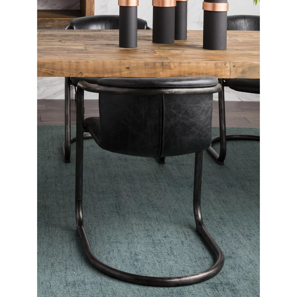 Onyx Black Leather Dining Chair Set Of Two E53457