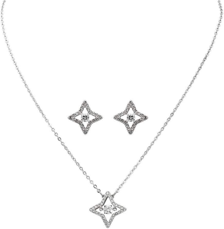 Crystal Necklace and Earring Set Q756