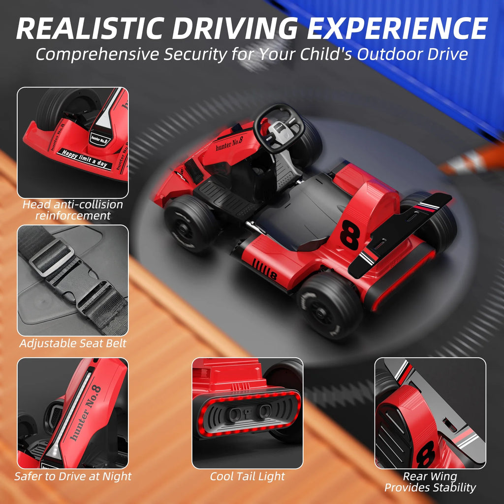 Red 12V7Ah Electric Drift Go Kart with Remote Control E45740