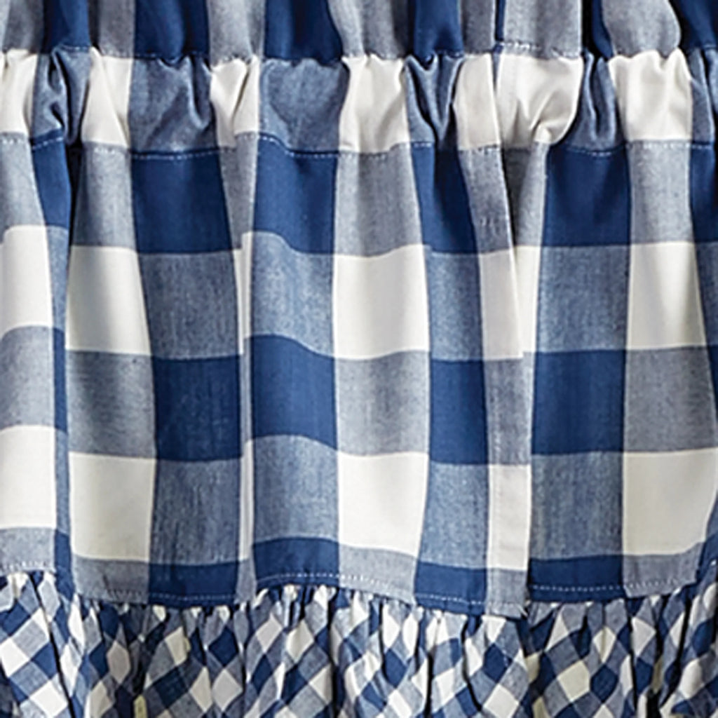 Buffalo Check Ruffled China Blue Swags 72" x 36" W449