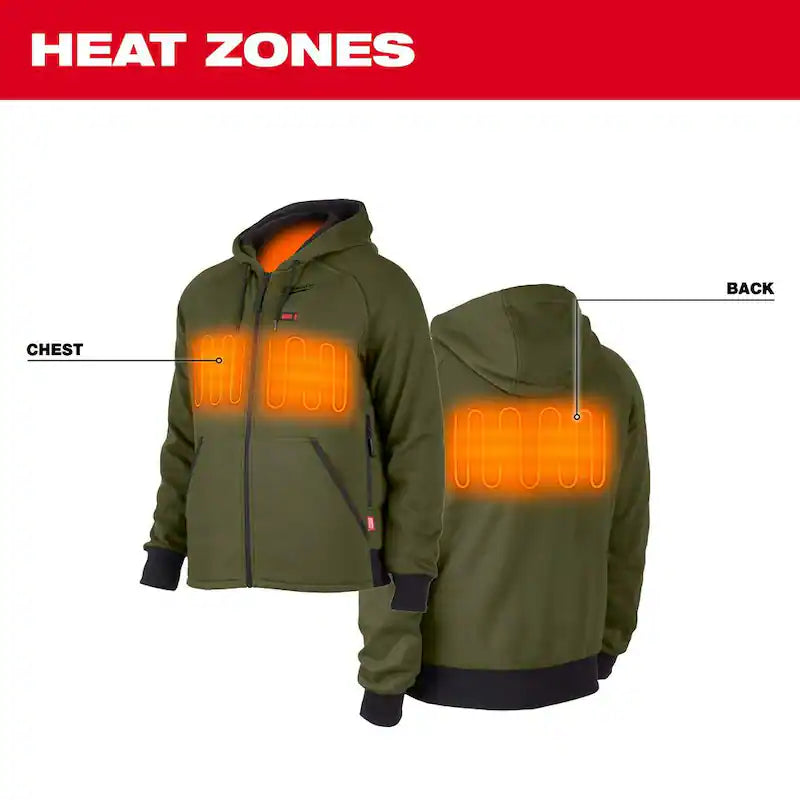 Men's Large Green Heated Jacket Hoodie Z74866