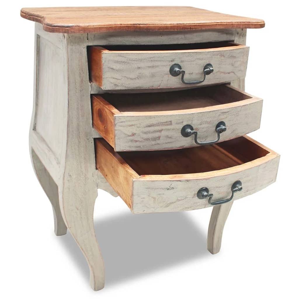 Solid Reclaimed Wood Bedside Cabinet U522