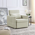 Beige Convertible Sleeper Chair with Ottoman U7716