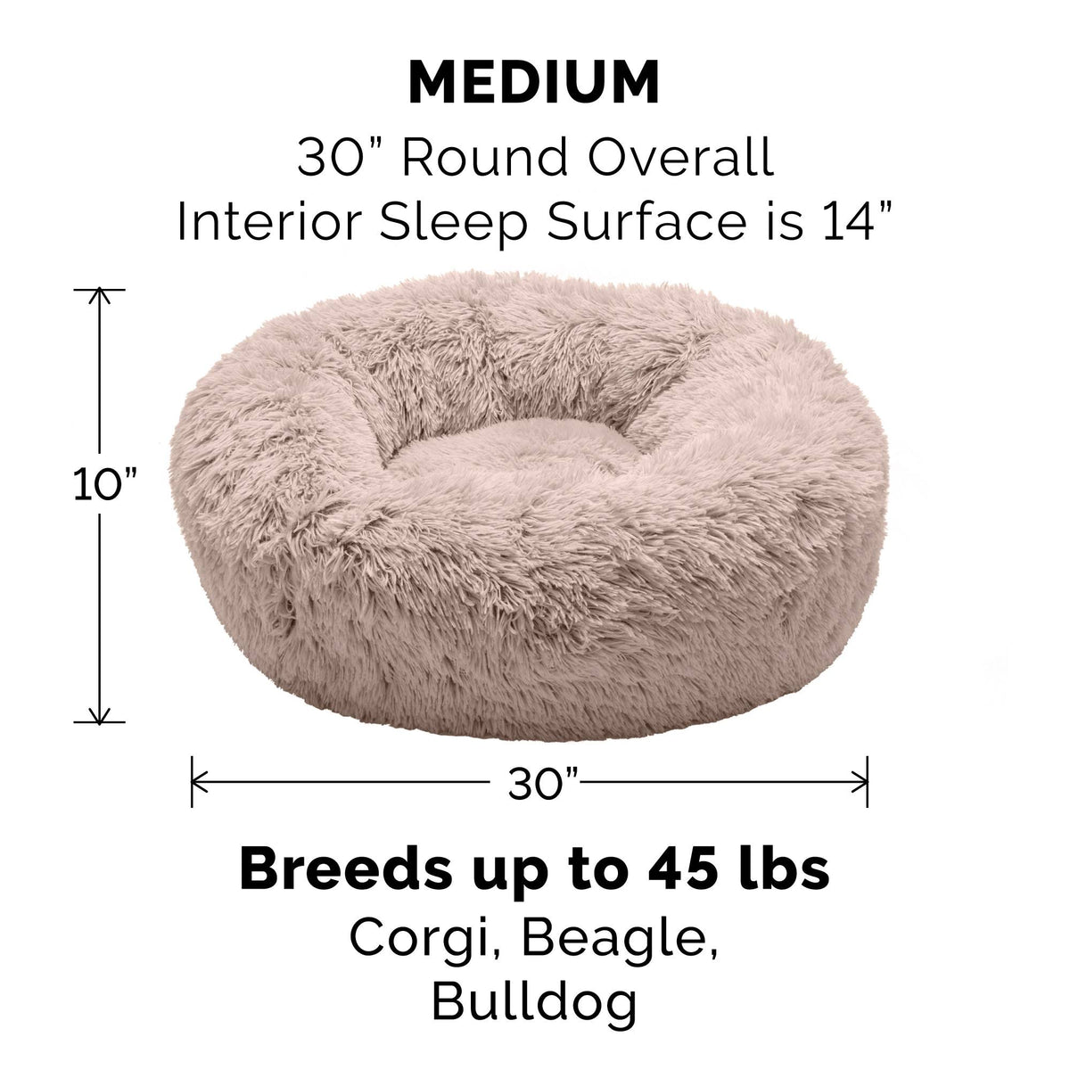 Long Fur Donut Dog Bed T495