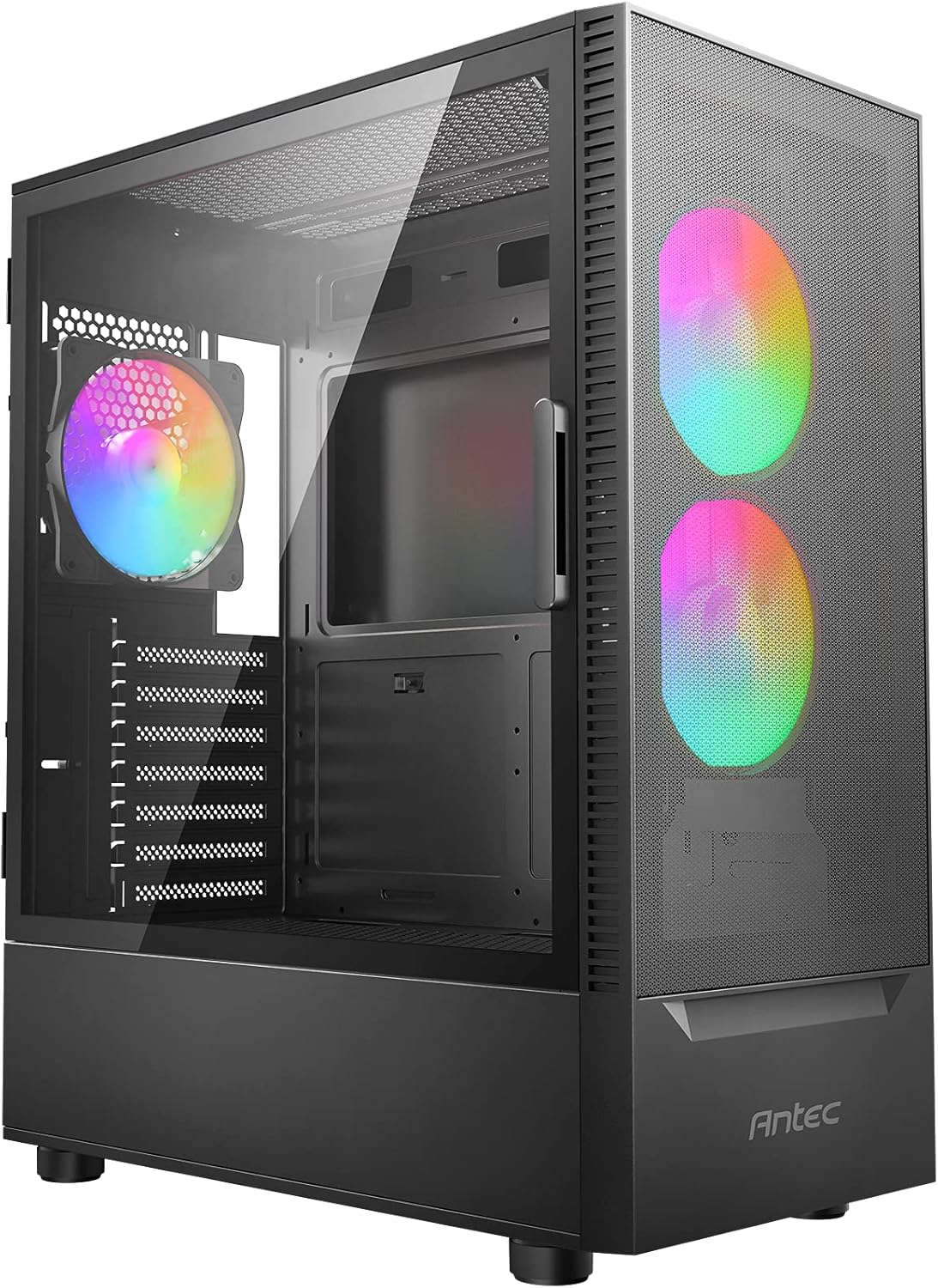 ATX Mid-Tower Case with Tempered Glass Side Panel, Black, Pack of 2 N674