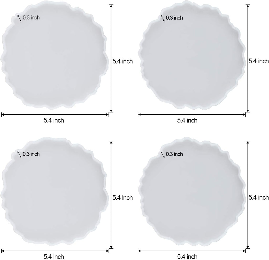 4 Pcs Silicone Coaster Molds X9369