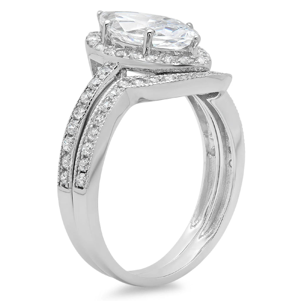 18K White Gold Halo Diamond Engagement Ring C39511