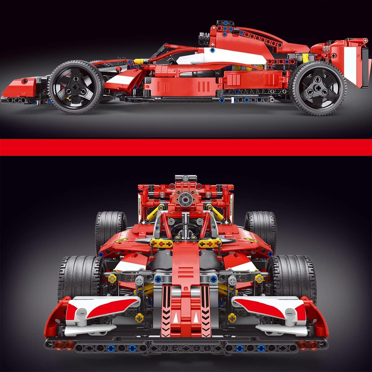 Red Super Sports Car MOC Building Blocks Toys, 1:10 Scale Model Car Kits (1250 Pcs) X5452