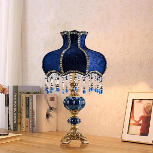 Fabric Lampshade Antique Varnished Resin Table Lamp K81985