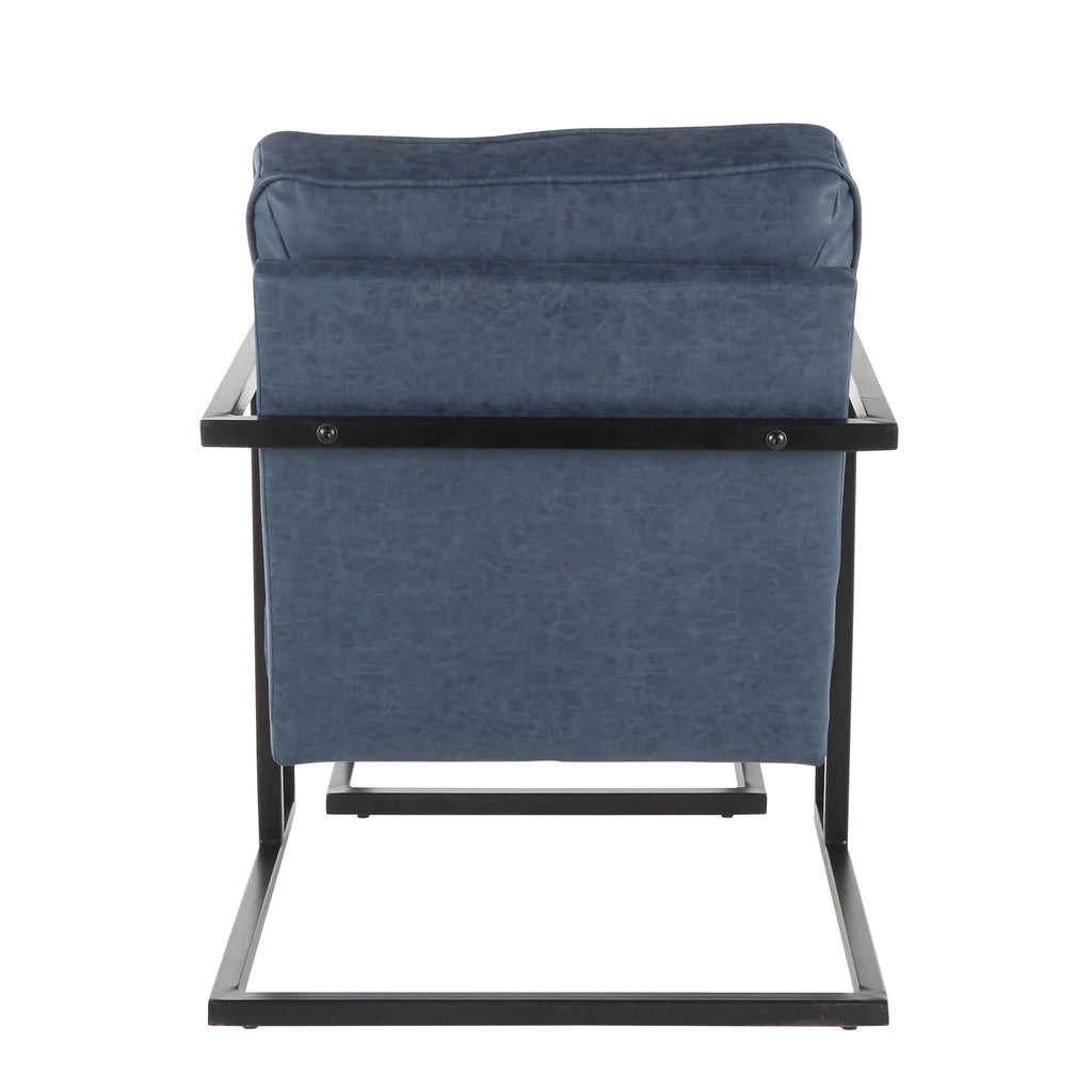 Black/Blue Lounge Chair And Ottoman Set T873921