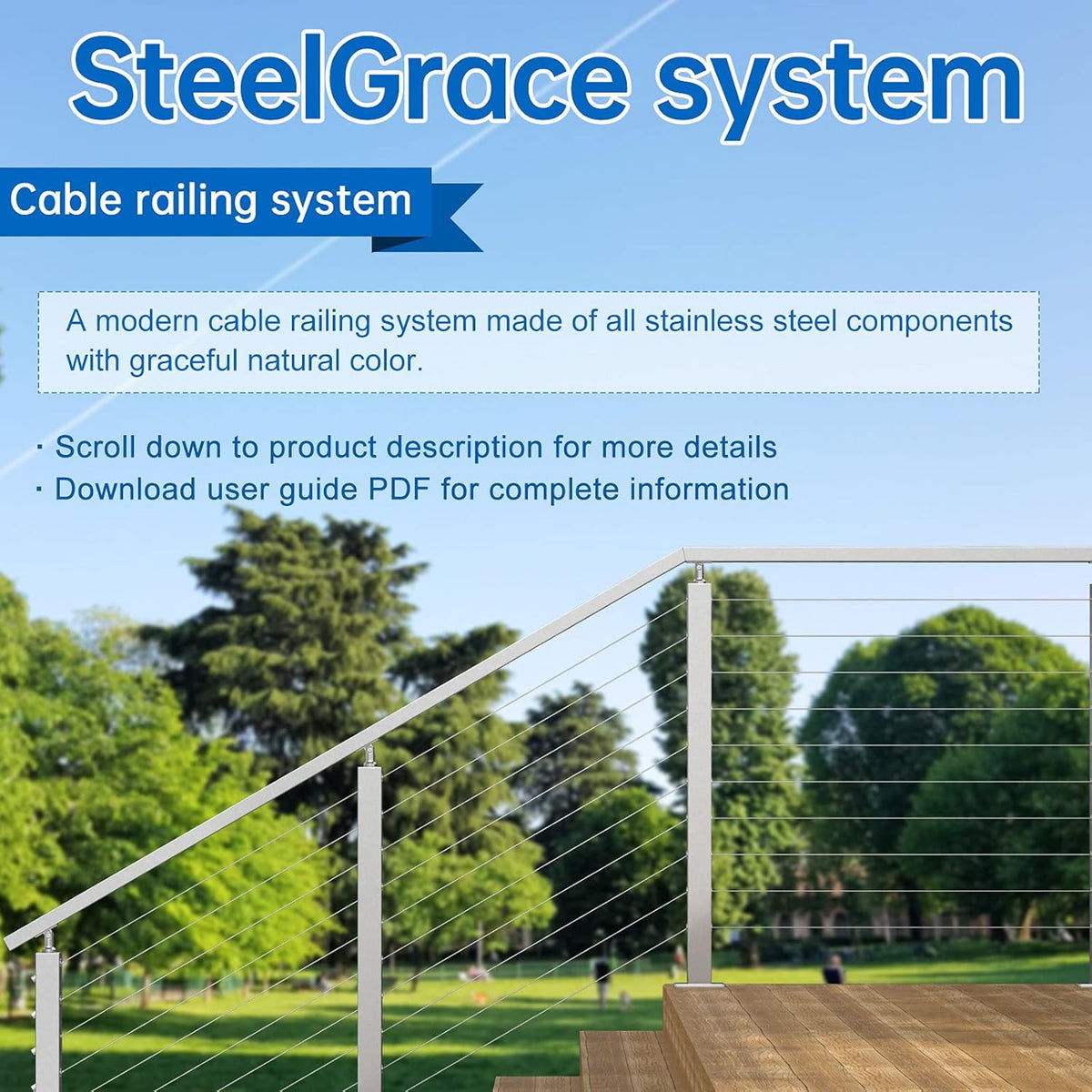 10Pack T316 Stainless Steel Cable Railing Kit T371