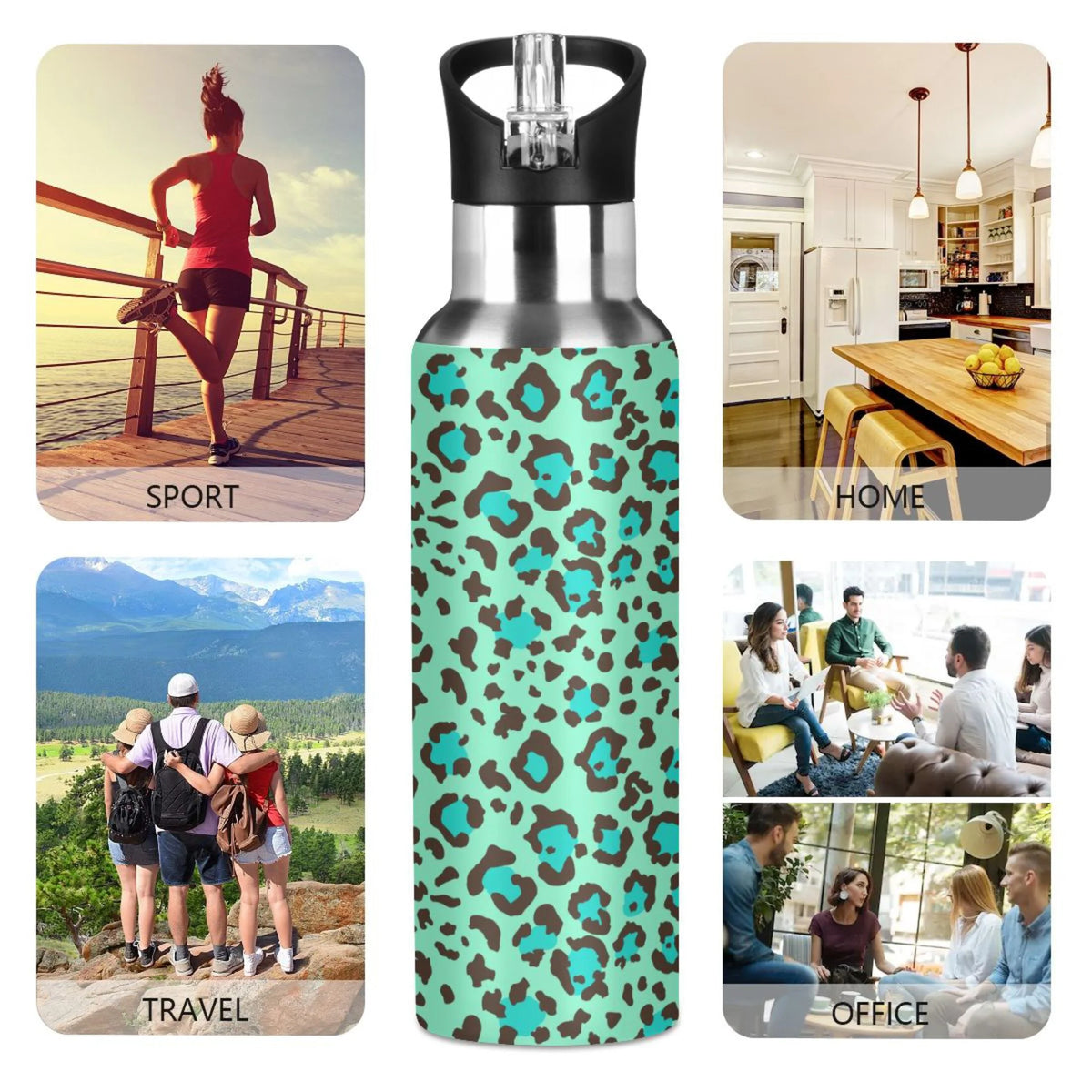 20 OZ Stainless Steel Vacuum Insulated Water Bottle with Straw Lid Q610
