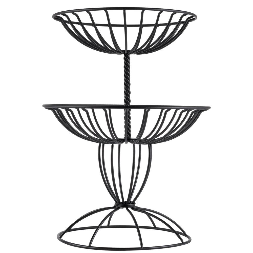 Two Tier Wrought Iron Food Baskets T6934
