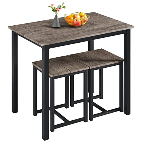 3 Piece Dining Table & Chair Set Gray C91792