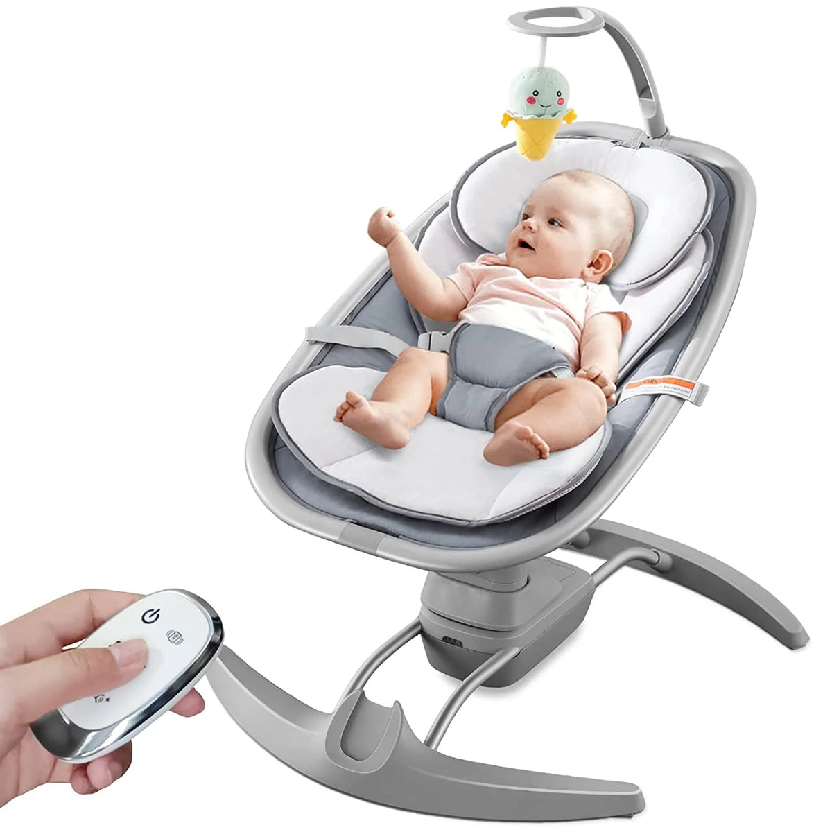 Portable Baby Swing with 3 Speeds Music Remote Control O7697