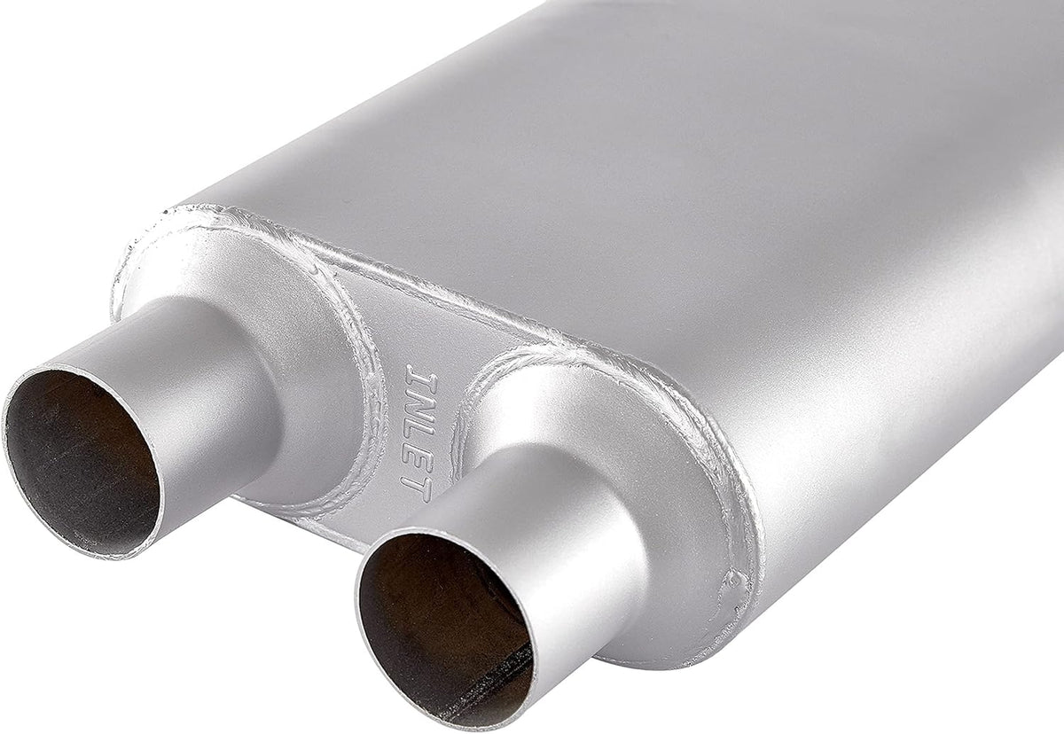 2.25 inch Inlet Outlet Performance Automotive Muffler Exhaust Pack of 2 N45675