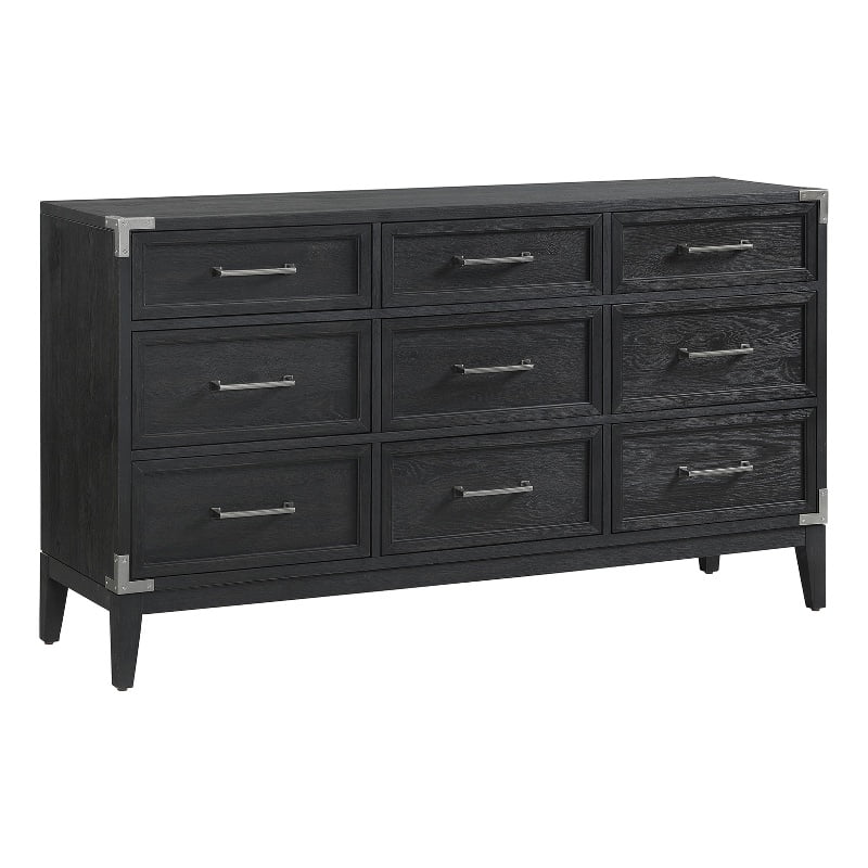 Black 9 Drawer Transitional Wood Dresser J410885
