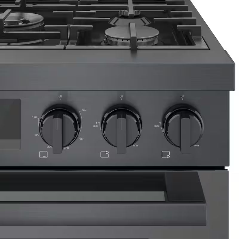 30 in. 3.7 cu. ft. Gas Range with 5-Burners in Black Stainless Steel W1340