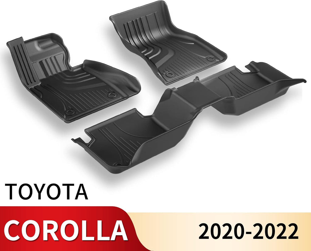 TPE Heavy Duty All Weather Car Floor Mats Full Set 1st & 2nd Row Rubber Floor Liners F75101