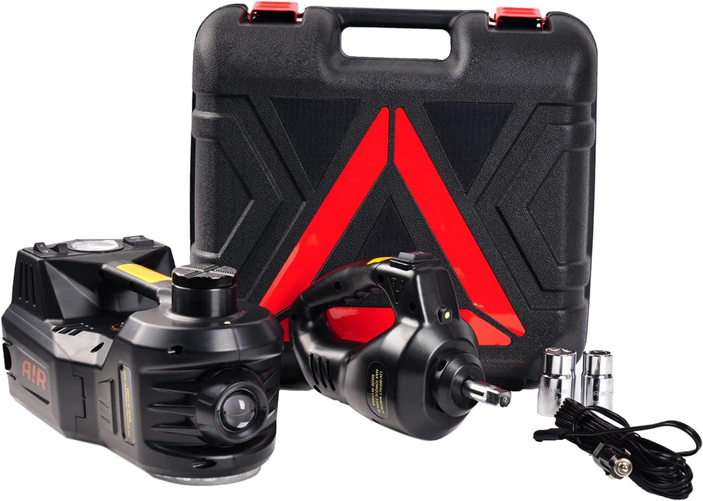 5 Ton Electric Car Jack with Integrated Tire Pump, Impact Wrench, LED Light J754610