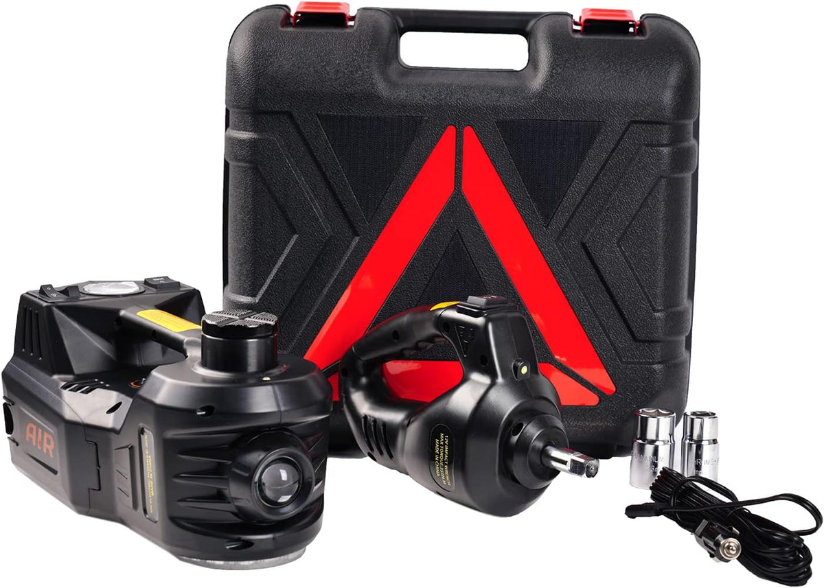 5 Ton Electric Car Jack with Integrated Tire Pump, Impact Wrench, LED Light J754610